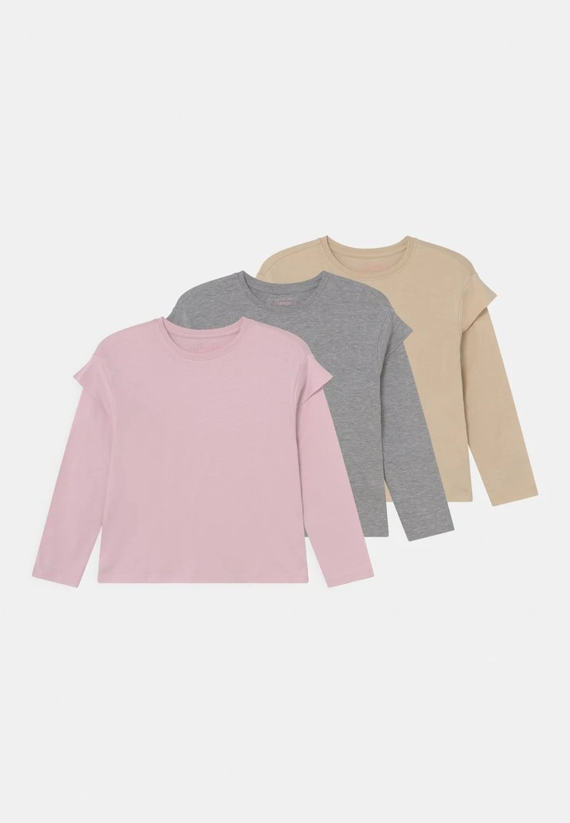 Friboo Niños 3 PACK - Camiseta De Manga Larga - Purple /beige/mottled Grey 3 Friboo Niños 3 PACK - Camiseta De Manga Larga - Purple /beige/mottled Grey