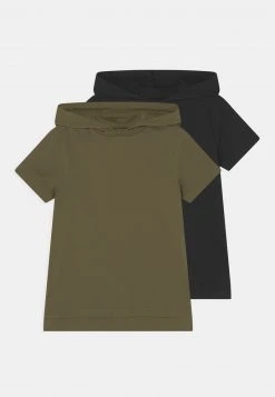Friboo Niños BOYS HOODED TEE 2 PACK - Camiseta Estampada - Khaki/black