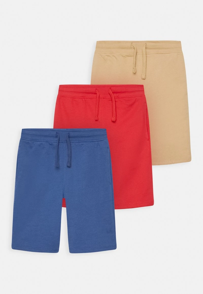 Friboo Niños SOLID 3 PACK - Pantalones Deportivos - Tan/red/blue 2 Friboo Niños SOLID 3 PACK - Pantalones Deportivos - Tan/red/blue