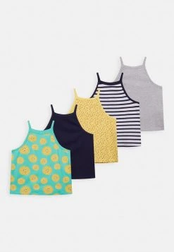 Friboo Niños STRAPPY VEST 5 PACK - Top - Multi-coloured - 917_yellow - 202_dark Blue - 503