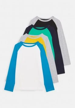 Friboo Hombre 4 PACK - Camiseta De Manga Larga - Light Grey/ochre/dark Blue