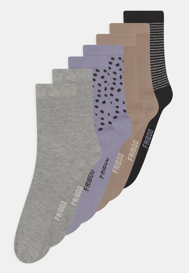 Friboo Niños 7 PACK - Calcetines - Purple/tan/grey 3 Friboo Niños 7 PACK - Calcetines - Purple/tan/grey