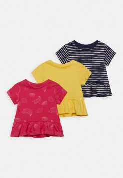 Friboo Niños PEPLUM HEM TEE 3 PACK - Camiseta Estampada - Red / Yellow /blue