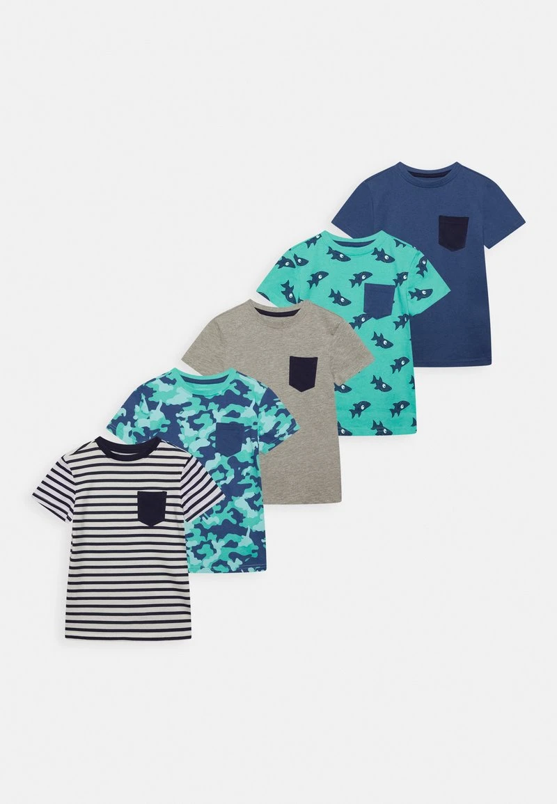 Friboo Niños POCKET TEE 5 PACK - Camiseta Estampada - Multi-coloured / Dark Blue/ Turquoise 3 Friboo Niños POCKET TEE 5 PACK - Camiseta Estampada - Multi-coloured / Dark Blue/ Turquoise